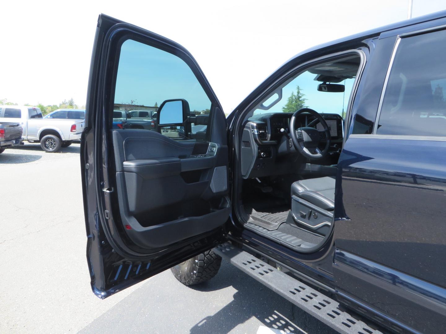 2023 BLUE /BLACK Ford F-350 SD Lariat Crew Cab Long Bed 4WD (1FT8W3BM9PE) with an 6.7L V8 OHV 16V DIESEL engine, 6A transmission, located at 2630 Grass Valley Highway, Auburn, CA, 95603, (530) 508-5100, 38.937893, -121.095482 - Sinister Diesel Built 23 Lariat Superduty with a ton of extras....... Sinister custom radius arms and traction bars, King Offroad shocks & Steering stabilizers, 18" Icon Rebound wheels, 37" Nitto Recon Grappler tires, Cat Back Exhaust, PMF rear leaf Springs, Sinister Front and Rear bumpers, Rigid Li - Photo#26